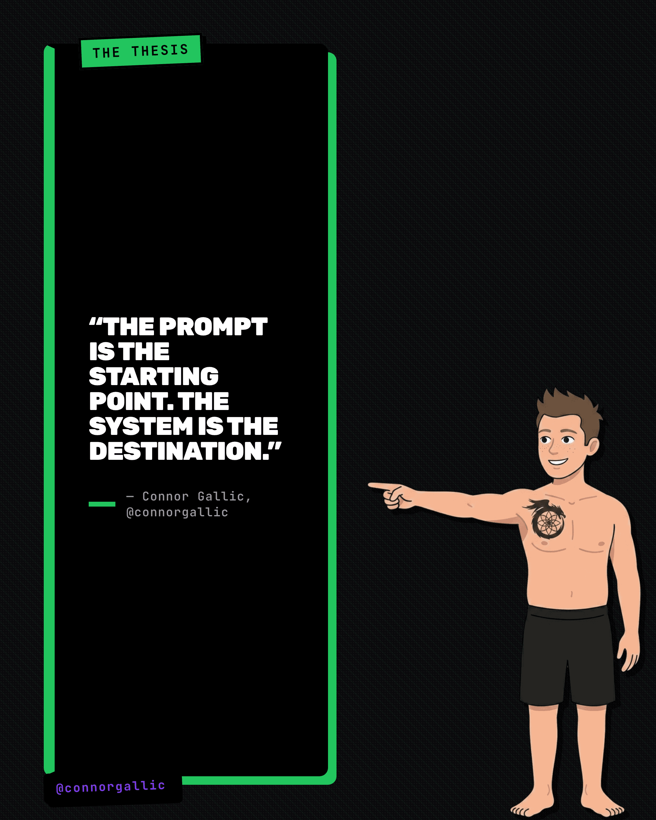 Pull quote reading: The prompt is the starting point. The system is the destination.